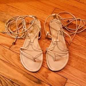 Fashion Nova Nude Lace Up Sandals